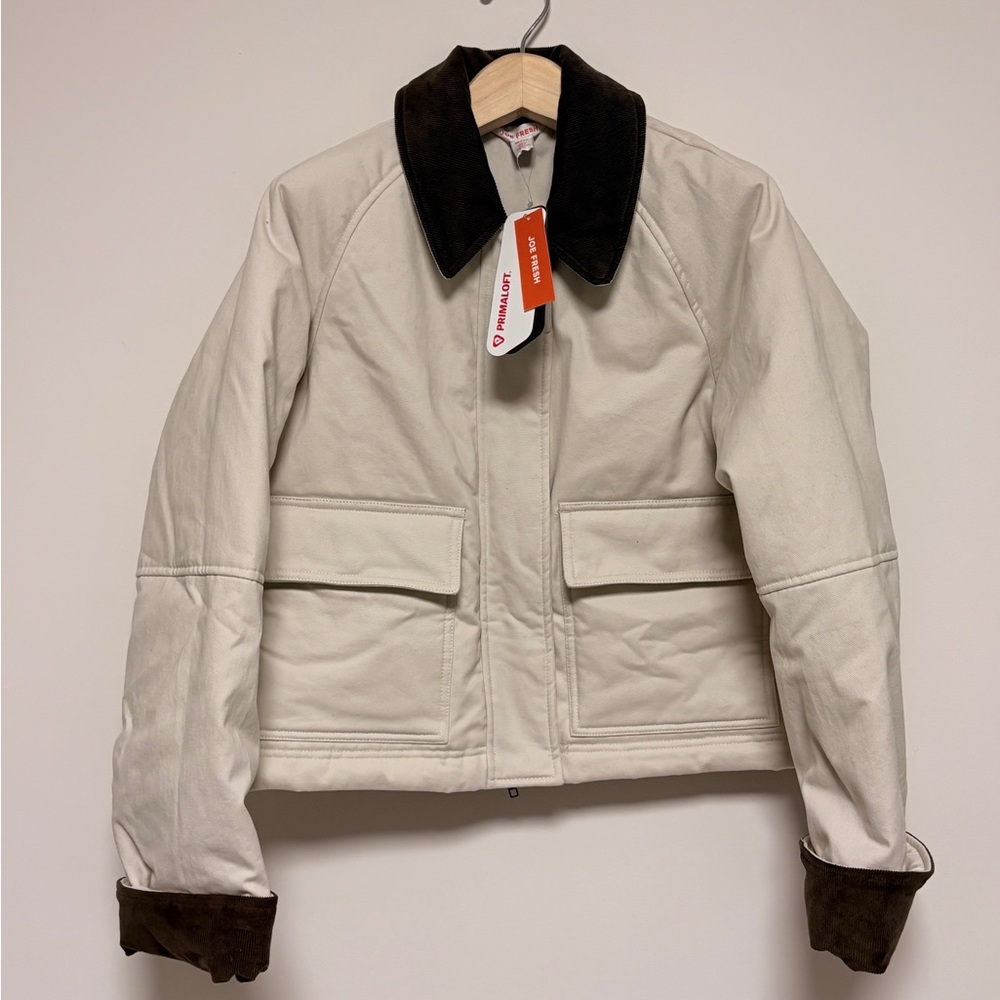 Joe fresh cream padded chore jacket sz xs xsmall new